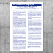 Teileverkauf AGB für neue & gebrauchte KFZ-Teile, Stand: 08/2026 (Wandtafel)