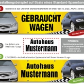 Gestaltungspauschale Standard- Spannband aus Sortiment mit Ihrem Text/Logo