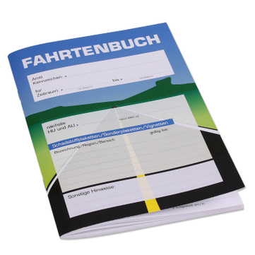 Fahrtenbuch DIN A5 Hochformat, großzügige Spalteneinteilung auf 36 Doppelseiten 