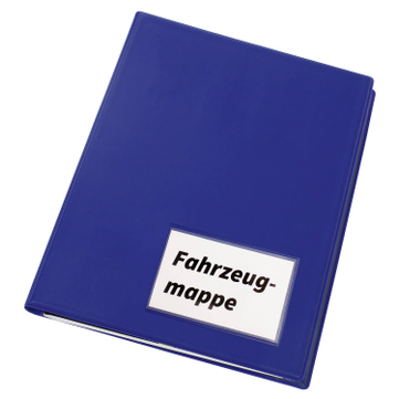 Fahrzeugmappe DIN A5 mit 8 Hüllen DIN A5, 3 Kartenfächer, 1 Einschubfach Blau