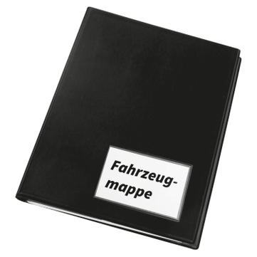 Fahrzeugmappe DIN A5 mit 8 Hüllen DIN A5, 3 Kartenfächer, 1 Einschubfach schwarz
