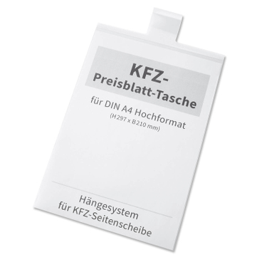 Preisblatt-Tasche A4 Light I: für KFZ-Seitenscheibe  
