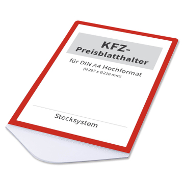 Preisblatthalter A4 Car-Fix Elegance: Stecksystem für KFZ: Front-Seitenscheibe 