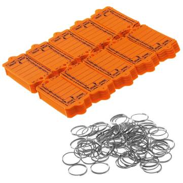 Schlüsselanhänger Autotag 1: 100 Anhänger mit Stahlringen  Orange