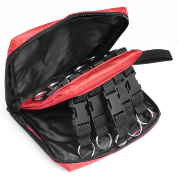 Schlüsseltasche 10 Schlüsselplätze, Karabinerverschlüße, Reißverschluß 