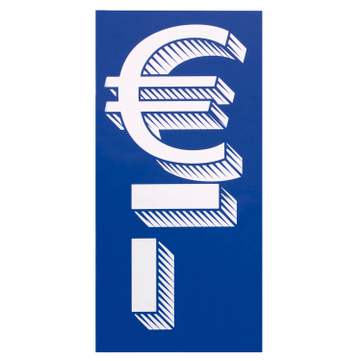 Aufkleber Symbol: € mit Strichpunkt, zur Preisauszeichnung ablösbar, wetterfest Euro / Strichp.