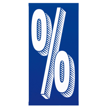 Aufkleber Symbol % Prozentzeichen, für Finanzierungsangebot ablösbar, wetterfest % (Prozent)