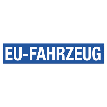 EU-Fahrzeug Werbetext-Folie selbstklebend, von außen auf Glas klebend EU-Fahrzeug