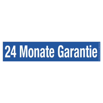 24 Monate Garantie Werbetext-Folie selbstklebend, von außen auf Glas klebend 24 Mon.Garantie