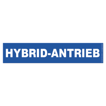 Hybrid-Antrieb Werbetext-Folie selbstklebend, von außen auf Glas klebend Hybrid-Antrieb