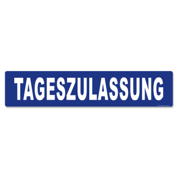 Miniletter Standard: Kennzeicheneinleger 1,5 mm stark, Motiv: Tageszulassung 