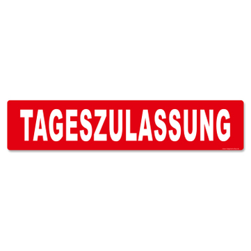 Miniletter Standard: Kennzeicheneinleger 1,5 mm stark, Motiv: Tageszulassung 