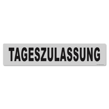 Miniletter Standard: Kennzeicheneinleger 1,5 mm stark, Motiv: Tageszulassung 