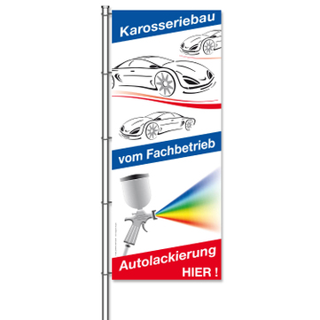 Fahne Autolackierung und Karosseriebau: hier !  H 375 x B 150cm