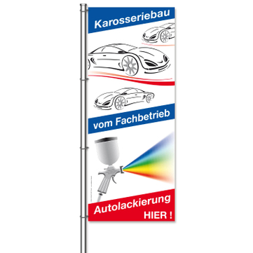 Fahne Autolackierung und Karosseriebau: hier !  H 300 x B 120cm