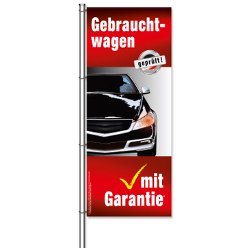 Fahne Gebrauchtwagen Gebrauchtwagen geprüft, mit Garantie* H 300 cm x B 120 cm 