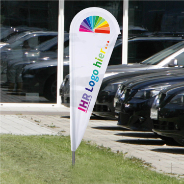 Wings-Banner Set 1: Trendy: mit Ihrem Logo, mit Erdspieß, Gestänge & Tasche 