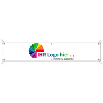 Spannband Logo: mit Ihrem Design bedruckt: 400 x 75 cm  