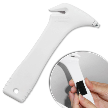 Notfallhammer Kletty mit Gurtmesser, Gurtschneider, Klettband  