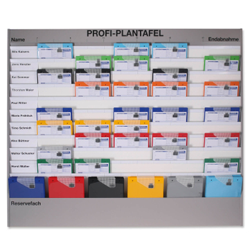 Plantafel Profi: für A4, Planungstafel, 11 Reihen: 10+1 Reihe mit Metallrahmen 