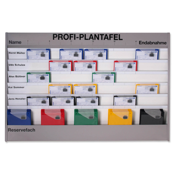 Plantafel Profi: für DIN A5, 6 Planungsreihen (5+1) Zeitskala mit Metallrahmen A5, 6 Reihen
