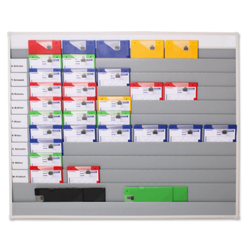Plantafel Universal: für DIN A4 Dokumente / Mappen, 11 Reihen mit Kunststoffrahmen 