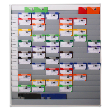 Plantafel Universal: für DIN A4 Dokumente / Mappen, 16 Reihen mit Kunststoffrahmen 