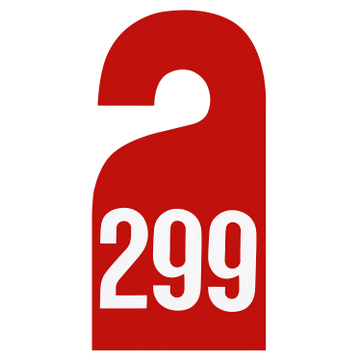 Spiegelanhänger Leitzahl-Anhänger 2-seitig beschriftet: Nr.100 - 999 möglich Rot mit Nr.