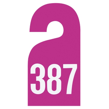 Spiegelanhänger Leitzahl-Anhänger 2-seitig beschriftet: Nr.100 - 999 möglich Pink mit Nr.