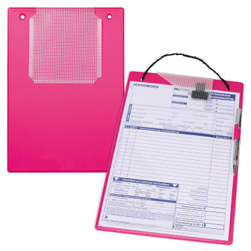 Auftragstasche A4 Top-Quality: verstärkte Schlüsseltasche, mit Klettverschluß Pink
