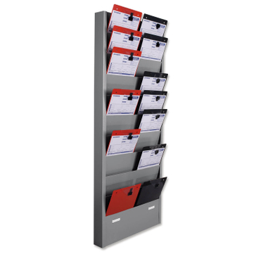 Plantafel Classic: Werkstattplaner: 10 Reihen, für DIN A4 aus Metall grau/Alu
