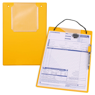 Auftragstasche A4 Top-Quality: verstärkte Schlüsseltasche, mit Klettverschluß DIN A4 Gelb