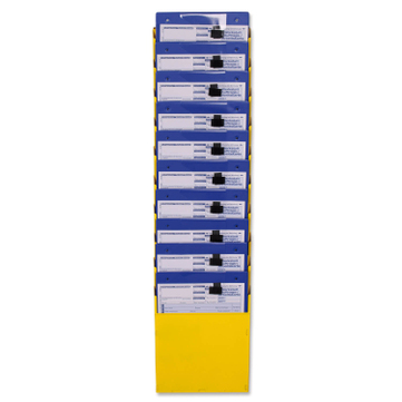 Fächersystem Multi: Griffsicht-System, 10 Fächer für DIN A4 Hochformat, Metall Gelb