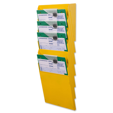 Fächersystem Multi: Griffsicht-System, 6 Fächer für DIN A4 Hochformat, Metall Gelb