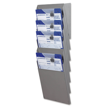 Fächersystem Multi: Griffsicht-System, 6 Fächer für DIN A4 Hochformat, Metall Grau/Silber