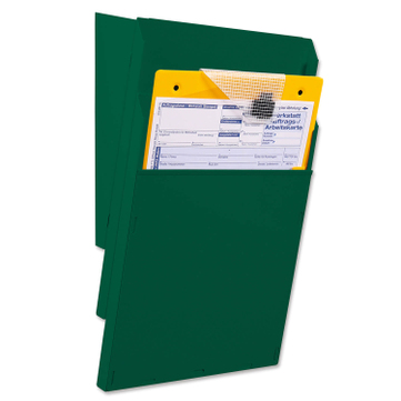 Fächersystem Multi-S 2 Fächer für DIN A4, Griffsicht-System Hochformat, Metall grün