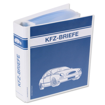 Ordner KFZ-Briefe mit 50 Klarsichthüllen im Format DIN A5, für 50 KFZ-Briefe Ordner+50Hüllen