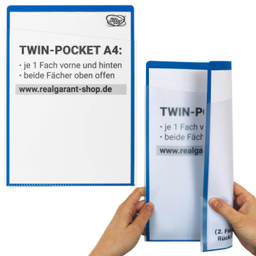 Auftragstasche A4 Twin-Pocket: 2-seitige Einschubfächer A4 Fächer oben offen Blau