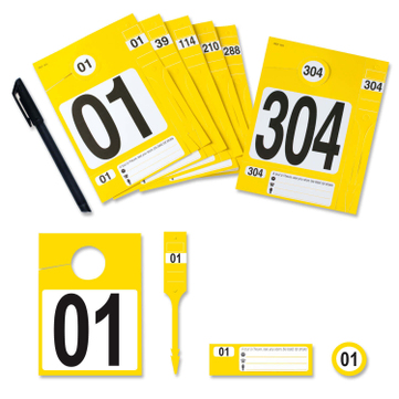 Leitzahlset 4-teilig zur Fahrzeugorganisation: Nr. 01 bis 304 Set mit 304 Stück 
