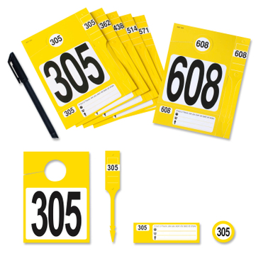 Leitzahlset 4-teilig zur Fahrzeugorganisation: Nr.305 bis 608 Set mit 304 Stück 