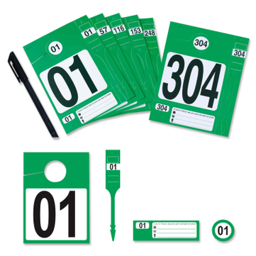 Leitzahlset 4-teilig zur Fahrzeugorganisation: Nr. 01 bis 304 Set mit 304 Stück 