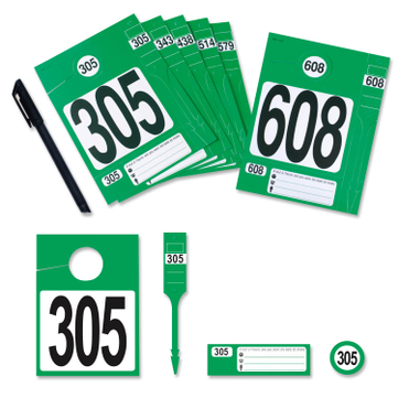 Leitzahlset 4-teilig zur Fahrzeugorganisation: Nr.305 bis 608 Set mit 304 Stück 