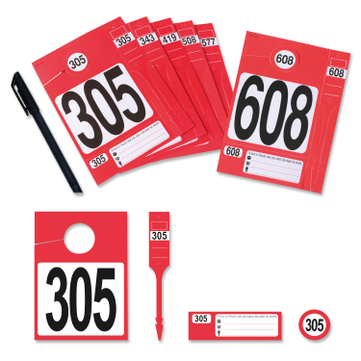 Leitzahlset 4-teilig zur Fahrzeugorganisation: Nr.305 bis 608 Set mit 304 Stück 