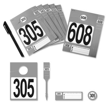 Leitzahlset 4-teilig zur Fahrzeugorganisation: Nr.305 bis 608 Set mit 304 Stück 