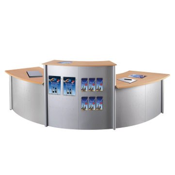 Empfangstheke TK4 Concept: Set mit Theke und 2 Tischen 45 Grad abgewinkelt Theke, 2x Tisch
