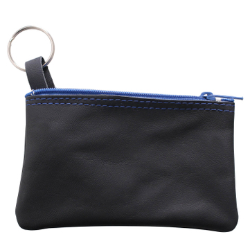 Schlüsseltasche CI mit blauem Nylon-Reißverschluss  Schwarz/Blau