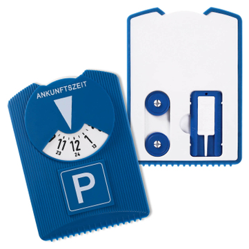 Parkscheibe 4in1: mit Eiskratzer, Profilmesser, 2 Chips  