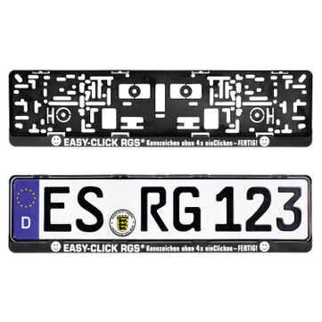 Kennzeichenhalter EASY-CLICK RGS ®: Clickverschlußtechnik mit 1-Farbdruck 