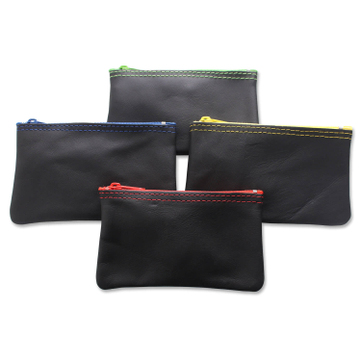 Schlüsseltasche CI mit rotem Nylon-Reißverschluss  Schwarz/Rot