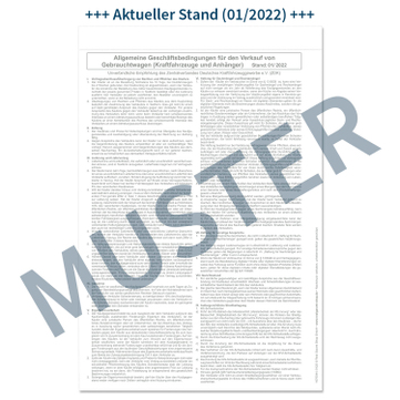 Verbindl. Bestellung Kaufvertrag für gebrauchte KFZ/Anhänger neue AGB`s: 01/2022 